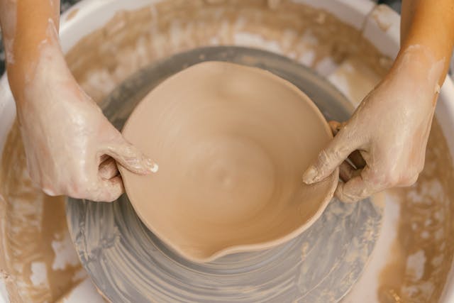 prepping clay