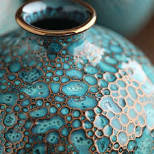 macro shot of crackle glaze texture on a vase