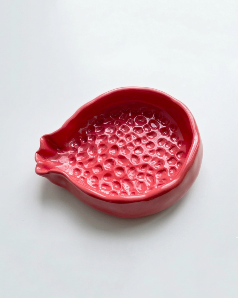 Handbuilt ceramic garlic grinding dish