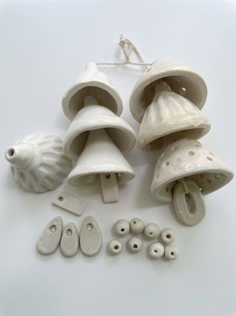 Handbuilt Ceramic Wind Bell Set