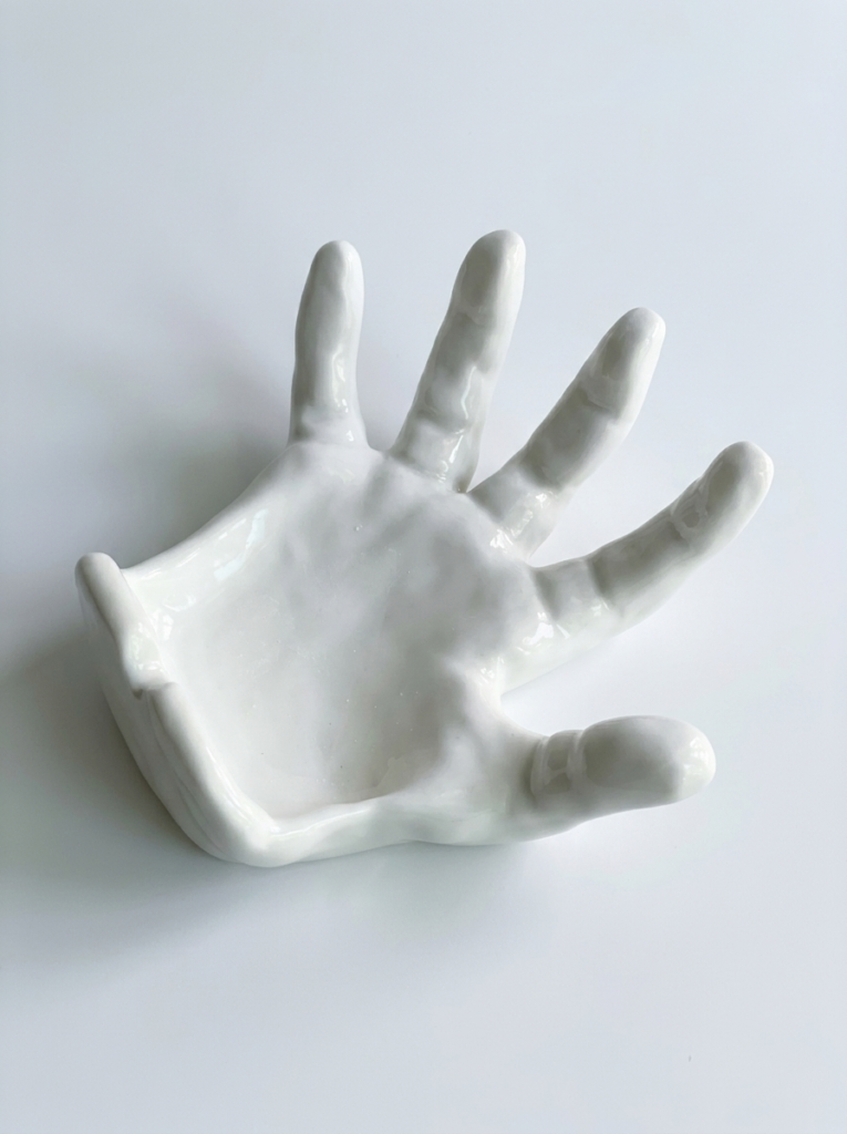 ceramic hand shaped tray