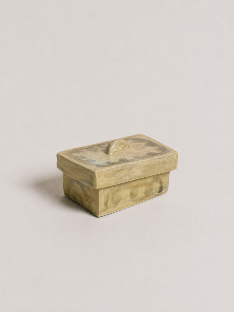 Yellow Flow Glaze Lidded Box