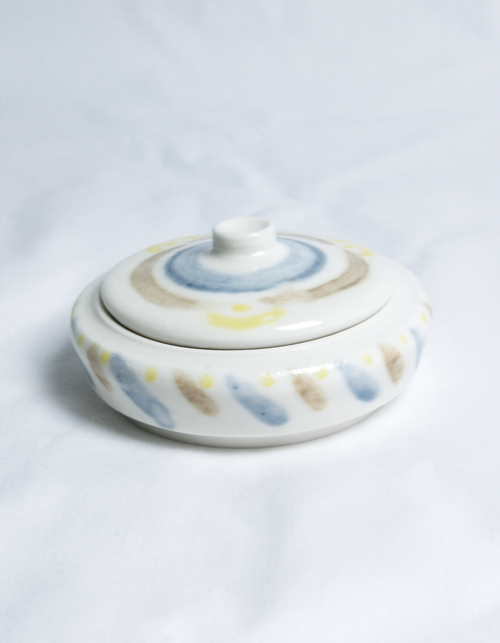 Spiral Pattern Lidded Ceramic Jar