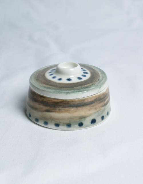 Spotted Ring Lidded Porcelain Jar